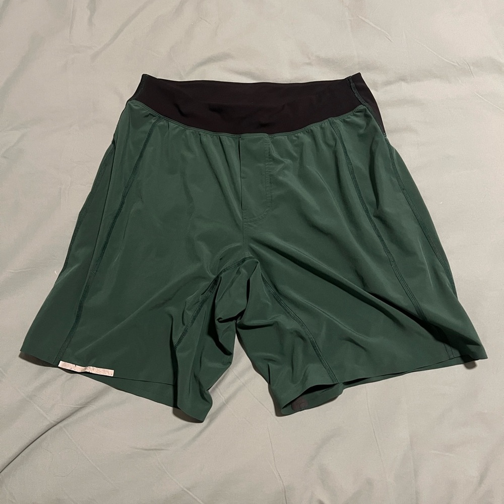 Lululemon 9” green workout shorts